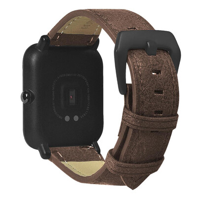 

20mm Genuine Leather Band for Xiaomi Huami Amazfit Bip Youth Smart Watch