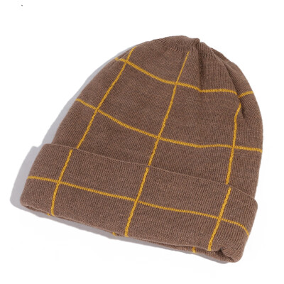 

Hat women autumn&winter Korean version of the tide 2019 set of head hat Korean ins students plaid warm knitted hat men