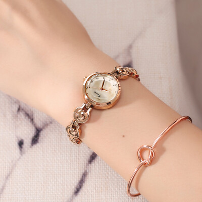 

White blue gold female watch brand new Korean version of the beautiful pea temperament student table K6229