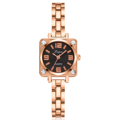 

Explosion models wholesale lvpai brand square surrounded by diamond dial quartz watch personality female alloy bracelet watch