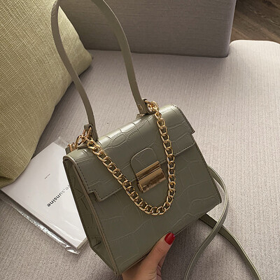 

Foreign style womens bag 2019 new Korean version of Joker texture slung chain fashion shoulder portable small square bag