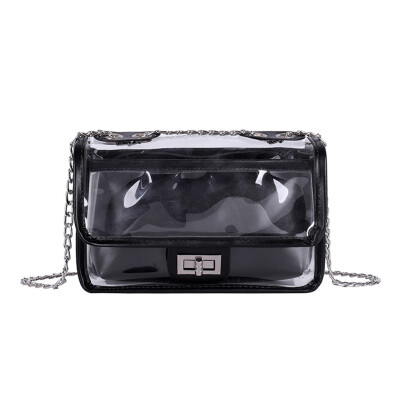 

Tailored Jelly Transparent Bag Female 2019 New Summer Messenger Chain Small Square Bag