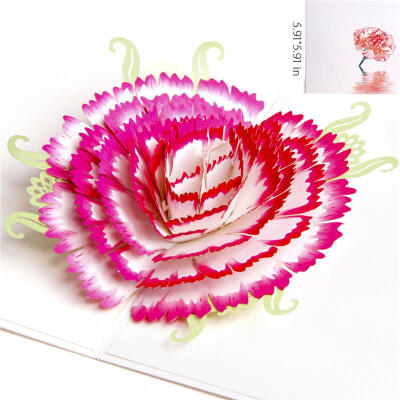 

Printing Carnation Flower 3D Pop Up Greeting Card Cutting Envelope