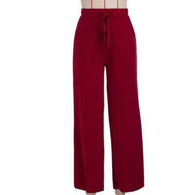 

Womens High Waist Plain Palazzo Wide Leg Ladies Trousers Casual Long Pure Pants