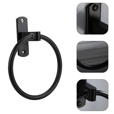 

Greensen Euro Antique Style 16cm Diameter Black Paint Aluminum Towel Ring Holder for Bathroom Wall Towel Holder RingTowel Ring