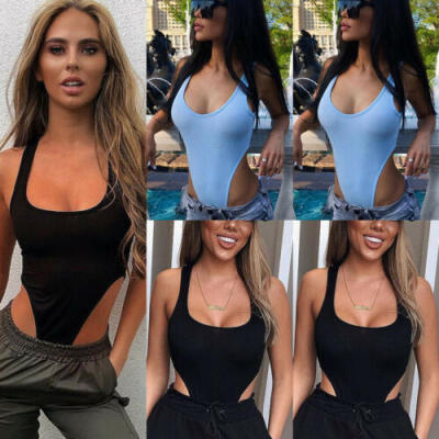 

Womens Ladies Strap Strappy Sleeveless Camisole Cami Vest Bodysuit Leotard Top