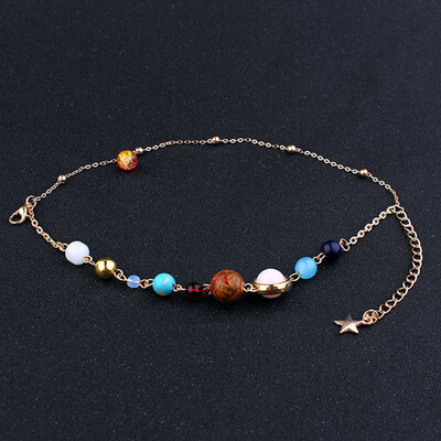 

Handmade Universe Bracelet Solar System Eight Planets Bracelet Guardian Star Natural Stone Bracelets Bangles for Women Girl Gift