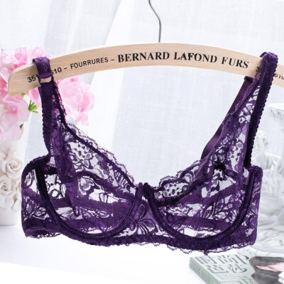 

New Sexy Women Lace Gauze Bra Push Up 34 Cup Hook-and- Eye Breathable Ultra-thin bra Lingerie Underwear