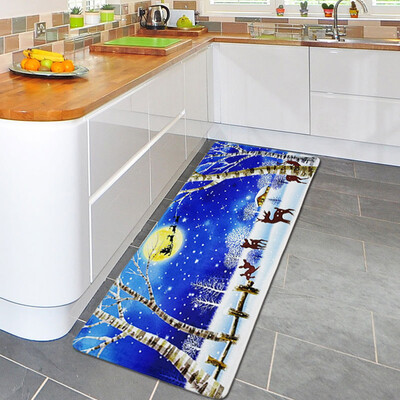 

Siaonvr Christmas Printed Carpet Mats Household Bathroom Mat Absorbent Mat