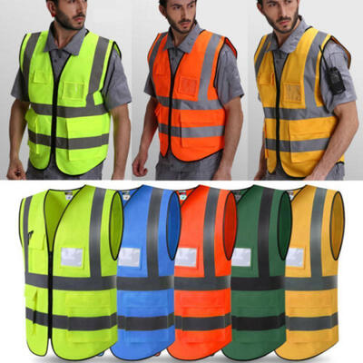 

Hi-Vis Visibility Security Work Vest Two Tone Reflective Jacket Safety Coat US