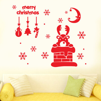 

〖Follure〗Wall Window Stickers Elk Snowflake Christmas Xmas Vinyl Art Decoration Decals