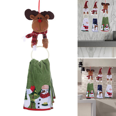 

3 Style Christmas Decor Santa Claus Doll Towel Hanging Ring Pedant Ornament Hot