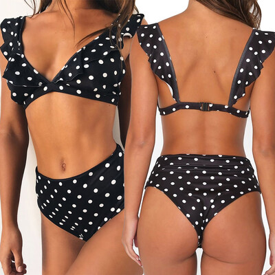 

Roseonmyhand Womens Piece Wave Swimsuit Lotus Leaf Bikini Swimwear Beachwear Bathing Suit