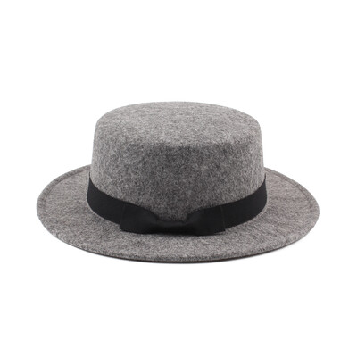 

Vintage Women Men Wide Brim Ribbon Warm Wool Blend Felt Hat Unisex Trilby Fedora Cap Cowboy Hat Gorras