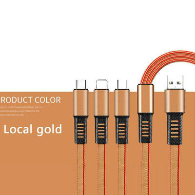 

3 In 1 Multi Charging Cable Nylon Braided USB To Type-C Micro USB Lightning Fast Charging Cord For Mobile Phone-12m