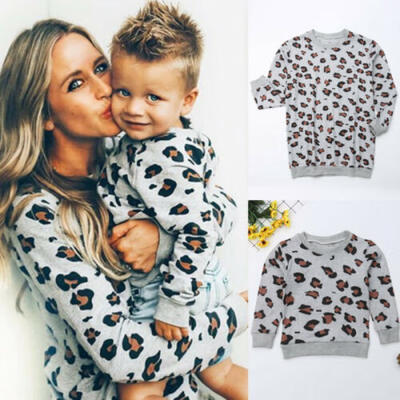 

Mother & Daughter Family Matching Women Girl Leopard Print Tops Clothes Outfits