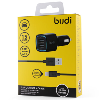 

BUDI M8J065 new car charger dual usb car charger multifunction