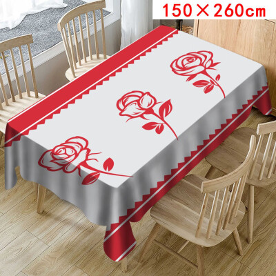 

Toponeto Valentines Tablecloth Print Rectangle Table Cover Holiday Party Home Decor