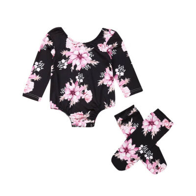 

3PCS Newborn Baby Girl Flower Romper JumpsuitLeg Warmers Outfits Clothes Set