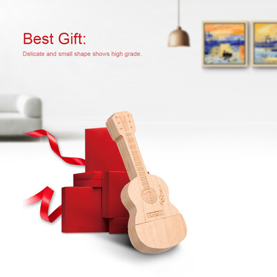 

yvonne Wooden USB Flash Drive Guitar Shaped Pen Drive 64G Memory Stick Pendrives Gift