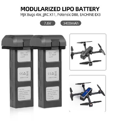 

MJX B4W 2PCS Li-Po Battery 76V 3400mAh Battery & Charger for MJX B4W JJRC X11 Potensic D88 EACHINE EX3 RC Drone
