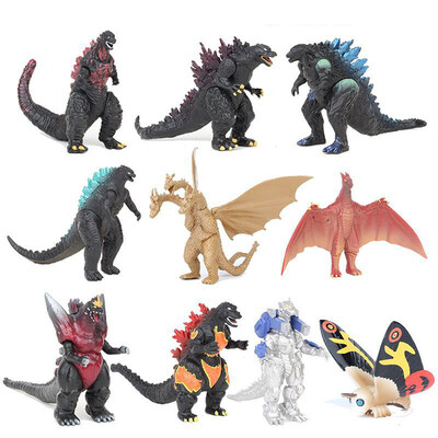 

Siaonvr 10Pcs Set Mechagodzilla Gigan Anguirus Action Figure PVC Gift Toys
