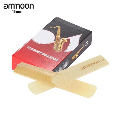 

ammoon 10-pack Pieces Strength 30 Bamboo Reeds for Bb Tenor Saxophone Sax Accessories