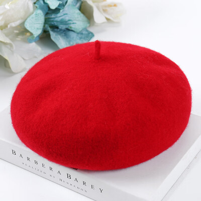 

2019 new beret retro pumpkin hat student literary artist hat wool plus thick hundred-set womens hat