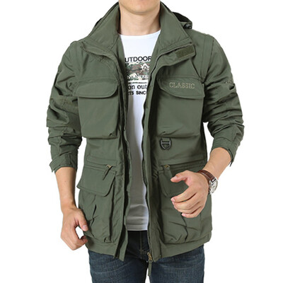 

Toponeto Mens Detachable Sleeve Hooded Loose Outdoor Mountaineering Sportswear