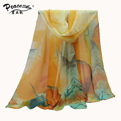 

New Chiffon Scarf Wholesale Foreign Trade Silk Scarf Factory Hangzhou Silk Scarf Premium Brand Maple Leaf Scarf SW120