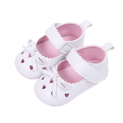 

Spring Sweet Kids Baby Girls Princess Bowknot Infant Toddler PU Anti-skid Baby Prewalker Shoes j2