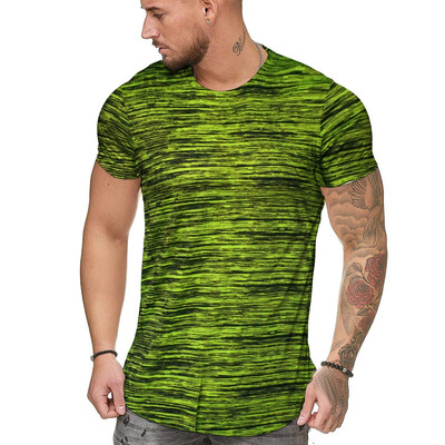 

Toponeto Fashion Mens Summer Slim Fit Stripe Printed Short Sleeved T-shirt Top Blouse