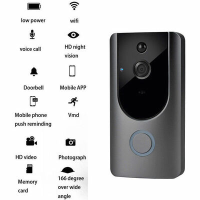 

Wireless WiFi DoorBell Smart Video Phone Door Visual Ring Intercom Secure Camera