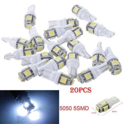 

20x T10 Led Canbus Error Free 5SMD Car Side Wedge Tail light Bulb White 168 194 W5W