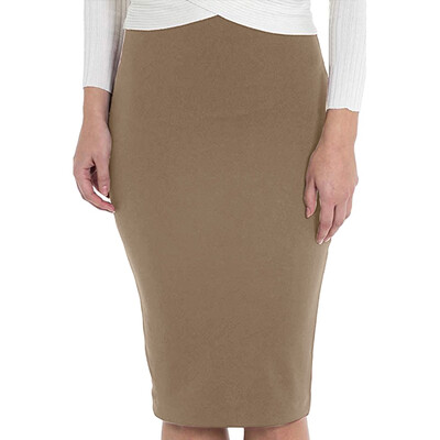 

Roseonmyhand Womens Elastic Waist Stretch Bodycon Solid Color Formal Pencil Skirt