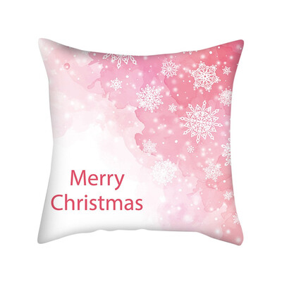 

Tailored New Christmas Pink Snowflake Digital Printing Cushion Pillow Home Pillowcase