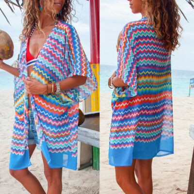 

Womens Summer Beach Wear Bikini Cover Up Kaftan Ladies Chiffon Sun Dress