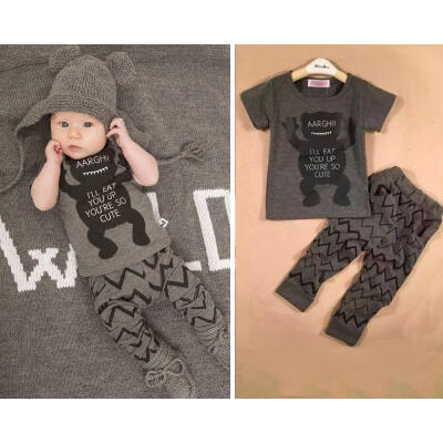 

Monster Newborn Baby Boys Girls Toddler T-shirt TopPant Outfit 2pcs Clothes Set