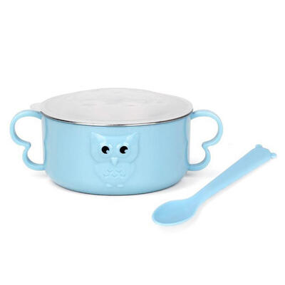 

Baby Stainless Steel Thermal Bowl Toddler Tableware Feeding Dish with Spoon