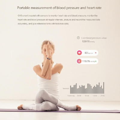

G16 Color Screen Smart Sport Bracelet Fitness Band Support Heart Rate Blood Pressure Calorie Step Monitoring IP67 Waterproof