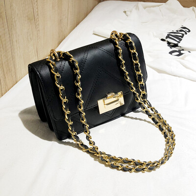 

Senior feeling ling lattice bag female 2019 new wave Korean version of Joker shoulder Messenger bag fashion chain small square bag