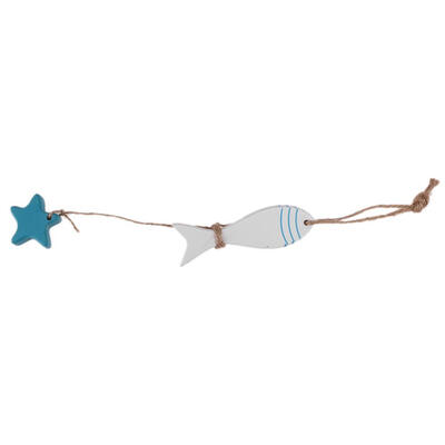 

Mediterranean Style Wooden Fish String Wall Hanging Pendants Ornaments