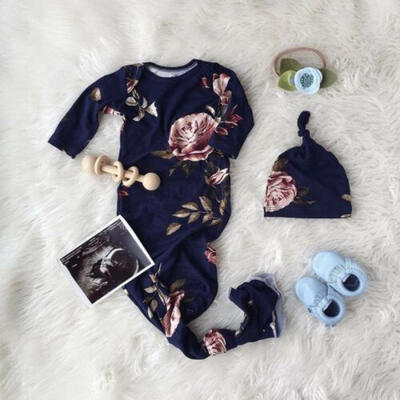 

Newborn Infant Baby Girls Sleeping BagHat Cotton Blanket Swaddle Outfit Clothes