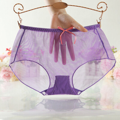 

Sexy Womens Mesh Briefs Panties See Through Middle Waist Underpants Underwear