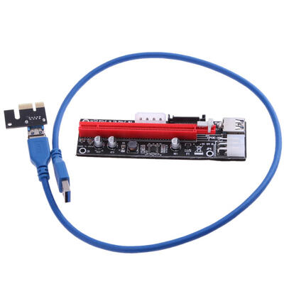 

SSU USB30 PCI-e 1x to 16x Extender Riser Card w 4 6 15Pin Power Interface
