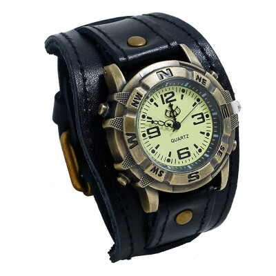 

Gobestart Men Punk Retro Simple Fashion Pin Buckle Strap Leather Watch