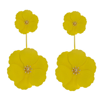 

Women Sweet Camellia Flower Dangle Two Wear Stud Earrings Party Jewelry Gift