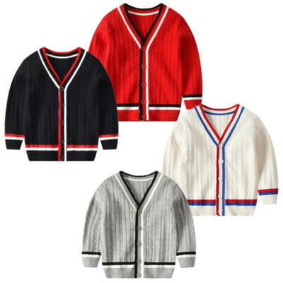 

Toddler Kids Baby Boy Girl Knitted Sweater Cardigan Coat Long Sleeve Top Outwear
