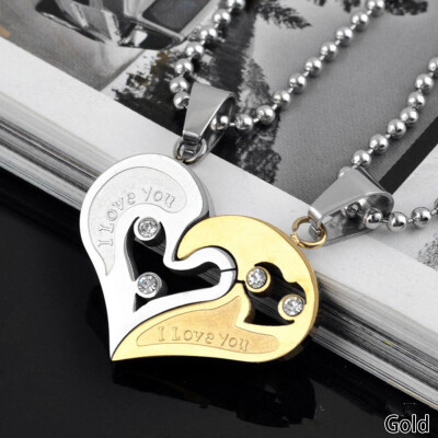 

His&Her Stainless Steel I Love You Heart Men Women Couple Pendant Necklace U