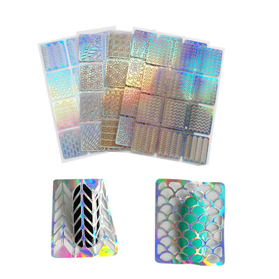 

〖Follure〗Many Different Designs 60 Pieces 5 Sheets Nail Sets Vinyl Stickers Stencils Cu